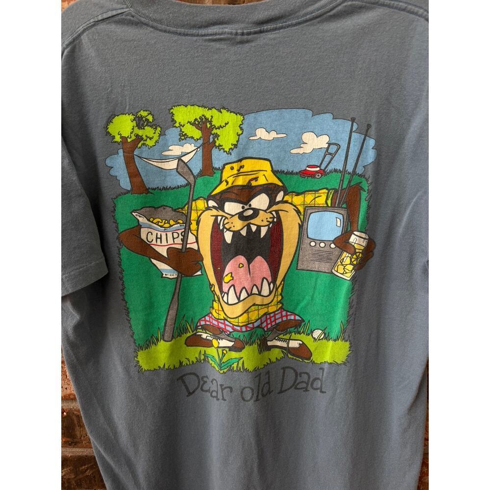 VTG Taz Tasmanian Devil Looney Tunes Mens Tee Dear Old Dad Size Large Wild Oats
